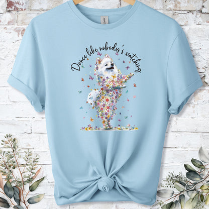 Pomeranian #4 "Dance like nobody's watching" unisex T shirt