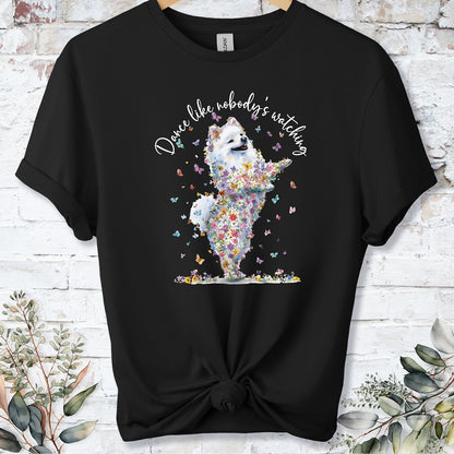 Pomeranian #4 "Dance like nobody's watching" unisex T shirt