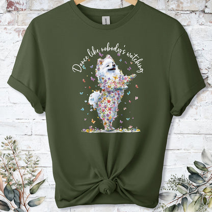 Pomeranian #4 "Dance like nobody's watching" unisex T shirt