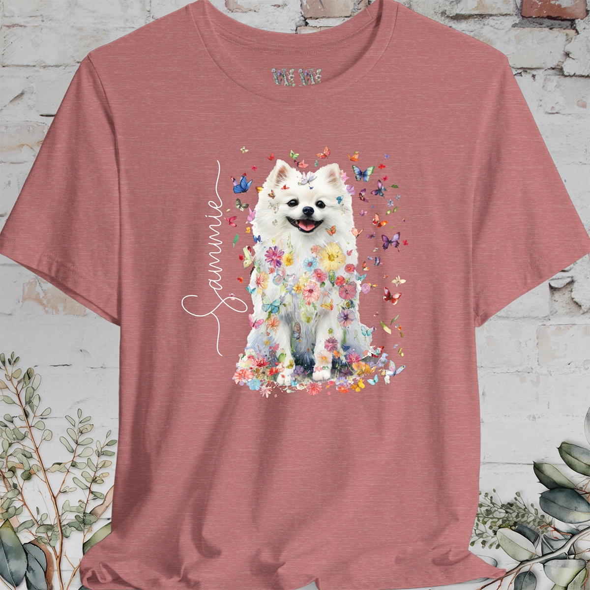 Pomeranian #4 Floral Personalized T shirt
