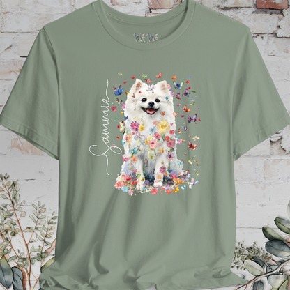 Pomeranian #4 Floral Personalized T shirt