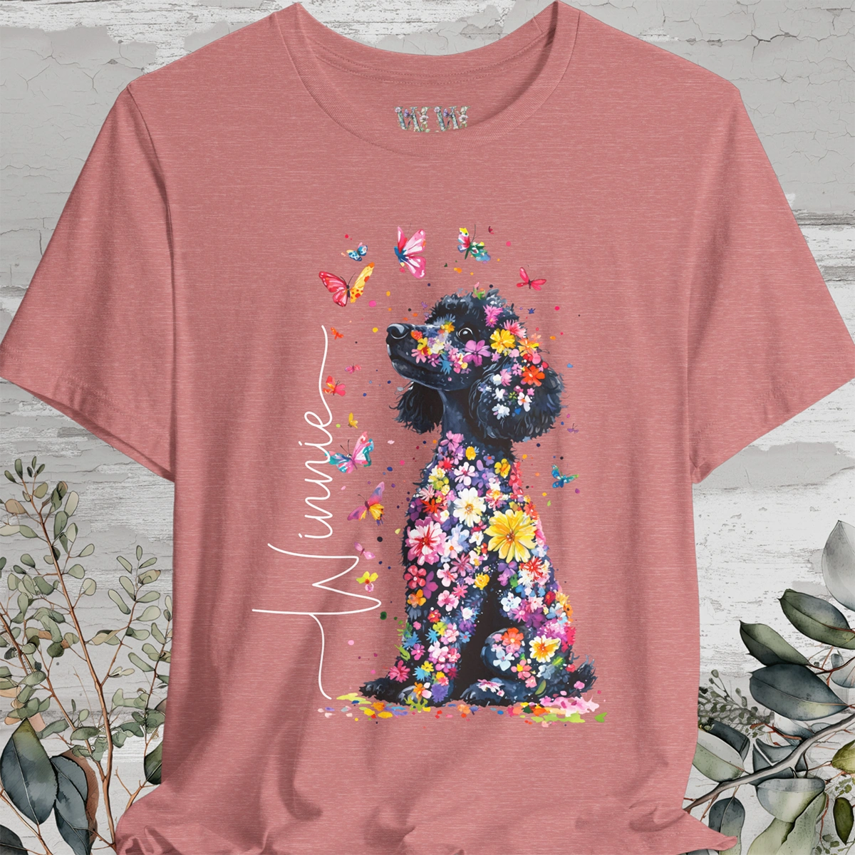Poodle #2 Floral Personalized T shirt