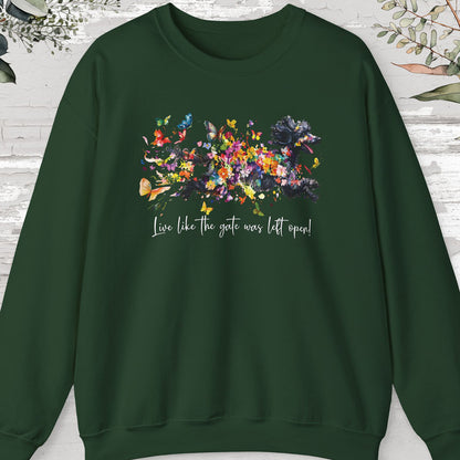 Poodle #2, "Live like the gate was left open" Sweatshirt