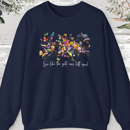 Poodle #2, "Live like the gate was left open" Sweatshirt