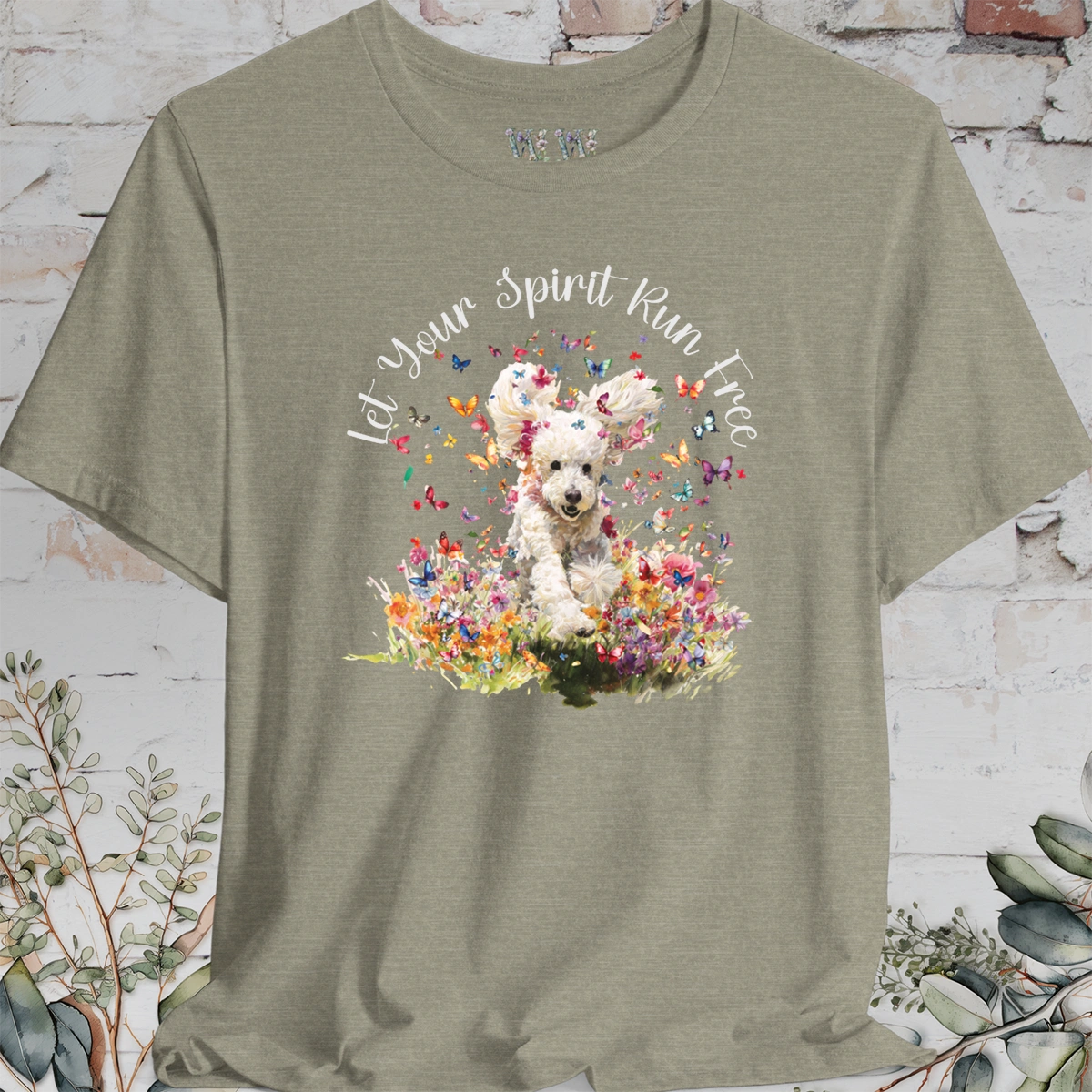 Poodle #2 'Let your spirit run free' T shirt