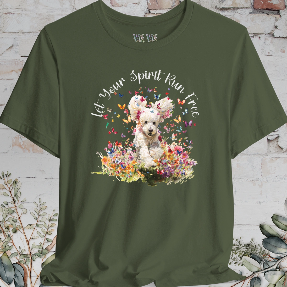 Poodle #2 'Let your spirit run free' T shirt