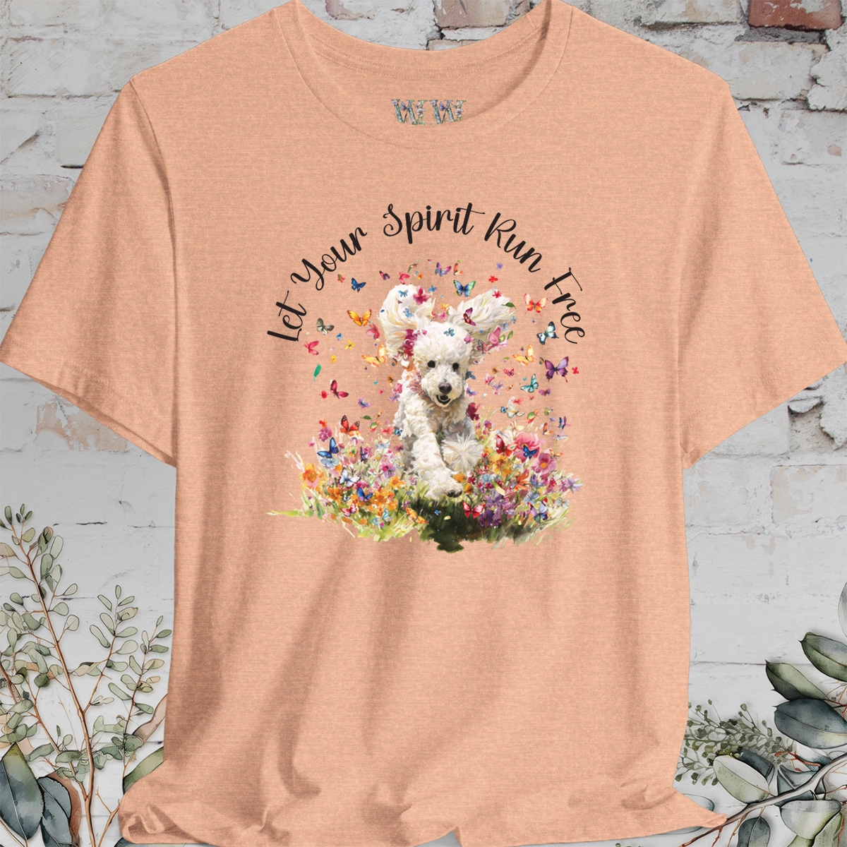 Poodle #2 'Let your spirit run free' T shirt