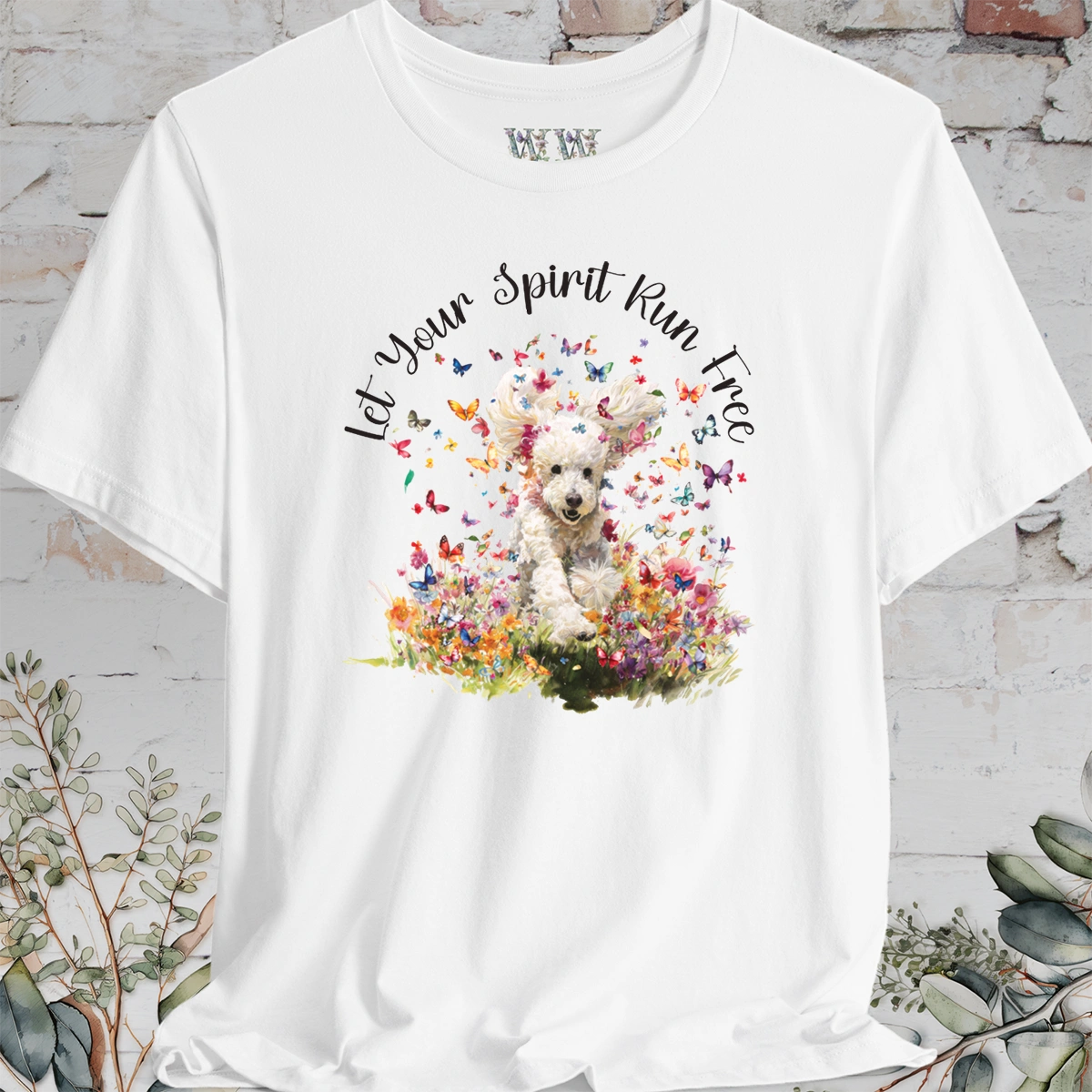 Poodle #2 'Let your spirit run free' T shirt