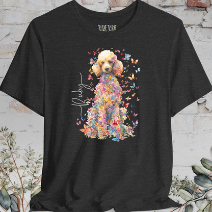 Poodle #5 Floral Butterfly Personalised, Unisex T-Shirt