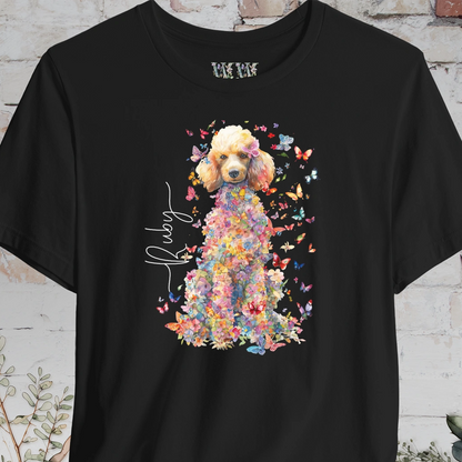 Poodle #5 Floral Butterfly Personalised, Unisex T-Shirt