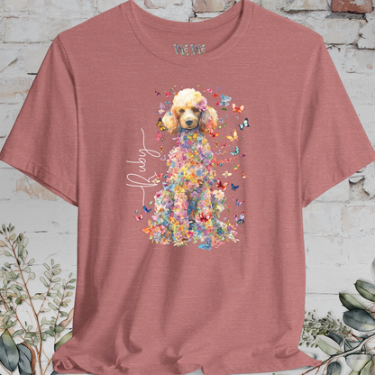 Poodle #5 Floral Butterfly Personalised, Unisex T-Shirt