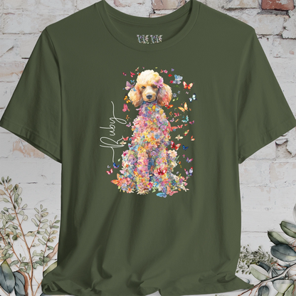Poodle #5 Floral Butterfly Personalised, Unisex T-Shirt
