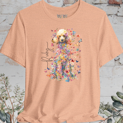 Poodle #5 Floral Butterfly Personalised, Unisex T-Shirt