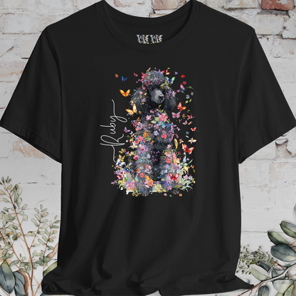 Poodle #6 Floral Butterfly Personalised, Unisex T-Shirt