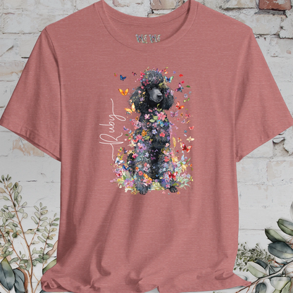 Poodle #6 Floral Butterfly Personalised, Unisex T-Shirt