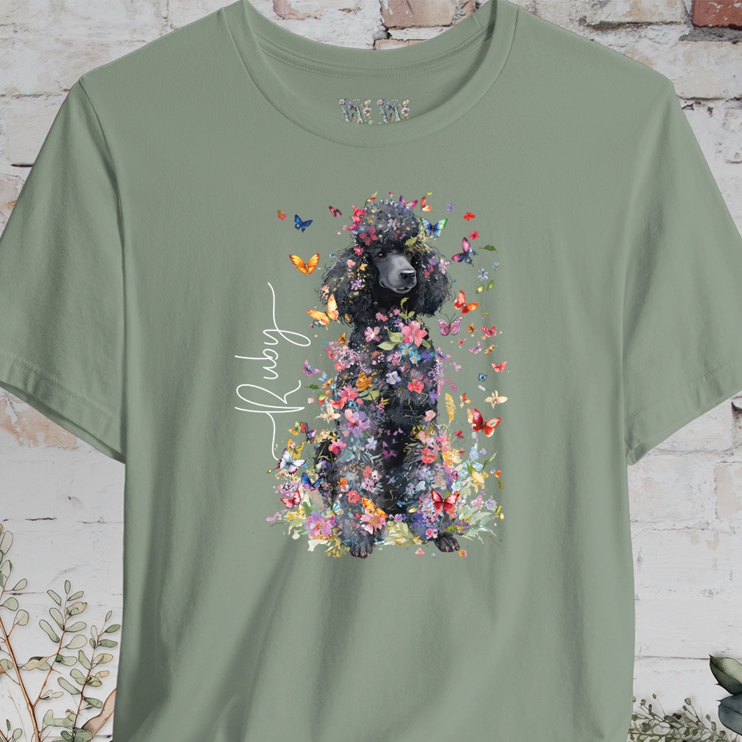 Poodle #6 Floral Butterfly Personalised, Unisex T-Shirt