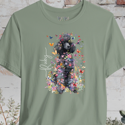 Poodle #6 Floral Butterfly Personalised, Unisex T-Shirt