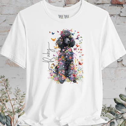 Poodle #6 Floral Butterfly Personalised, Unisex T-Shirt