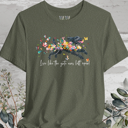 Portugese Water Dog - Live like the gate was left open T shirt