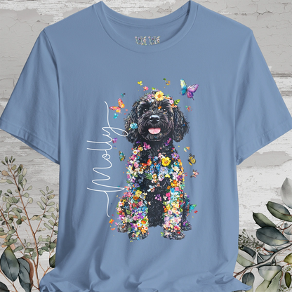 Portugese Water Dog Floral Personalized T shirt