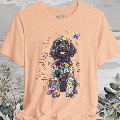 Portugese Water Dog Floral Personalized T shirt