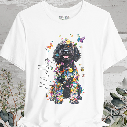 Portugese Water Dog Floral Personalized T shirt