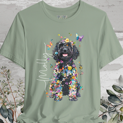 Portugese Water Dog Floral Personalized T shirt