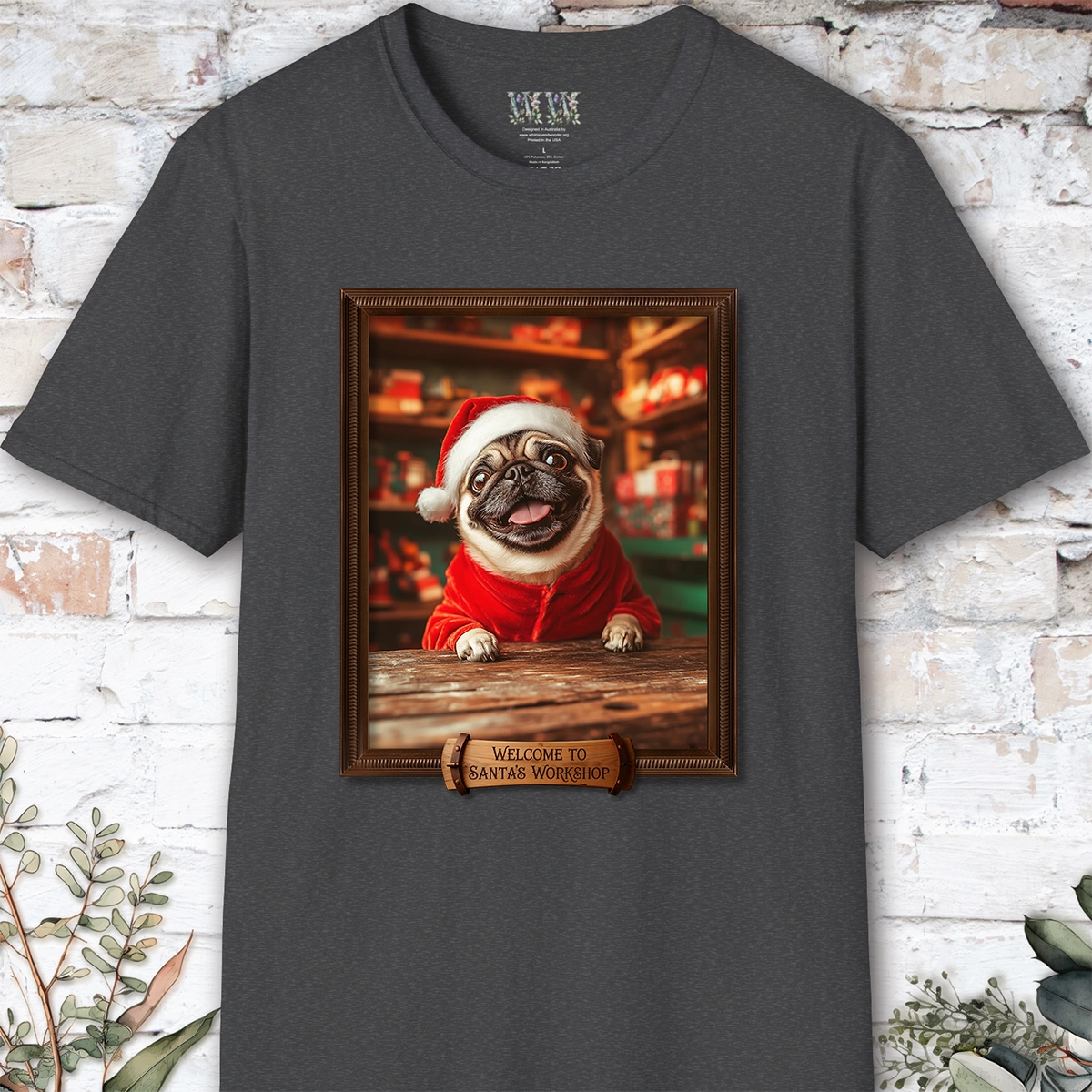 Pug #2 Santa's Workshop Unisex T shirt