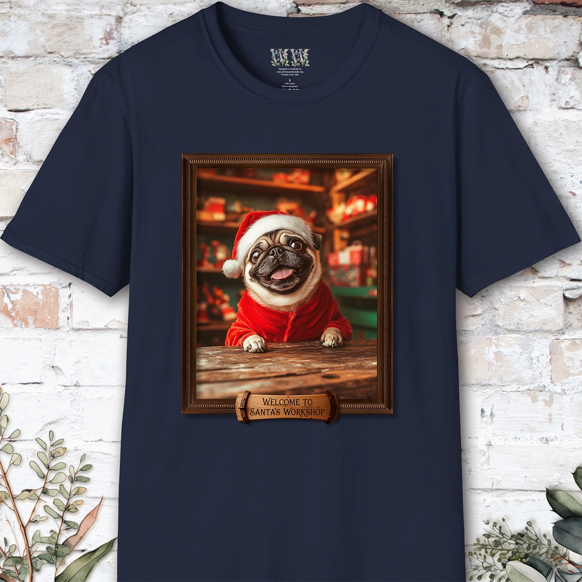 Pug #2 Santa's Workshop Unisex T shirt