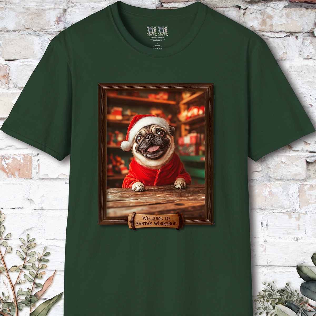 Pug #2 Santa's Workshop Unisex T shirt