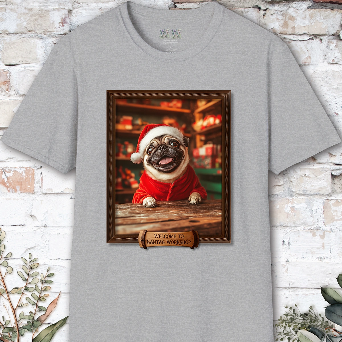 Pug #2 Santa's Workshop Unisex T shirt