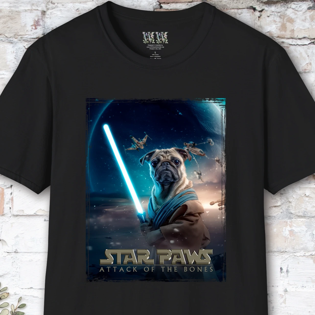 Pug #1 Star Paws Unisex T shirt