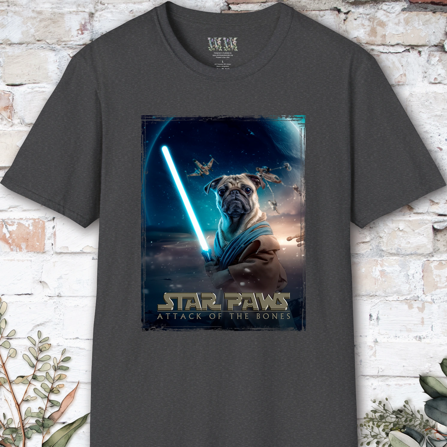 Pug #1 Star Paws Unisex T shirt