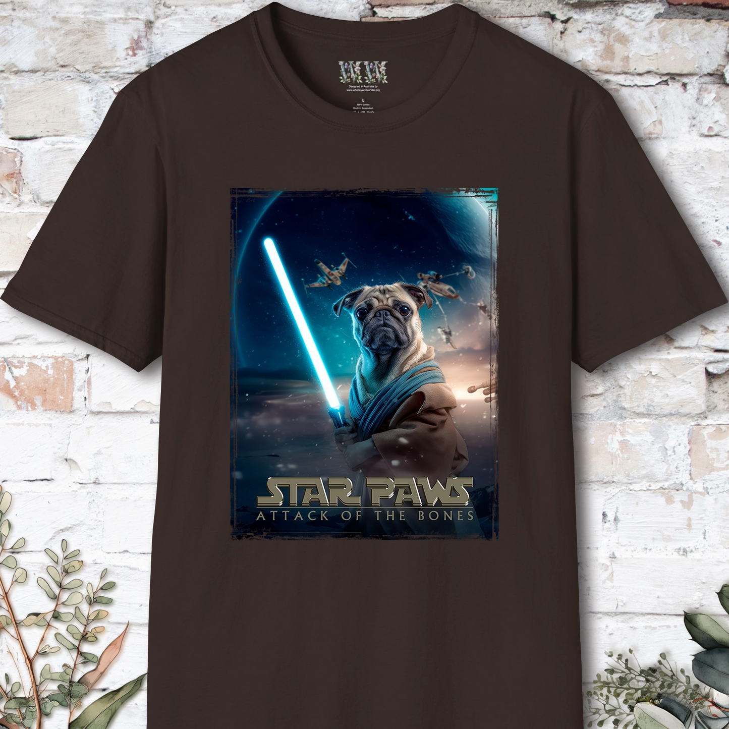 Pug #1 Star Paws Unisex T shirt