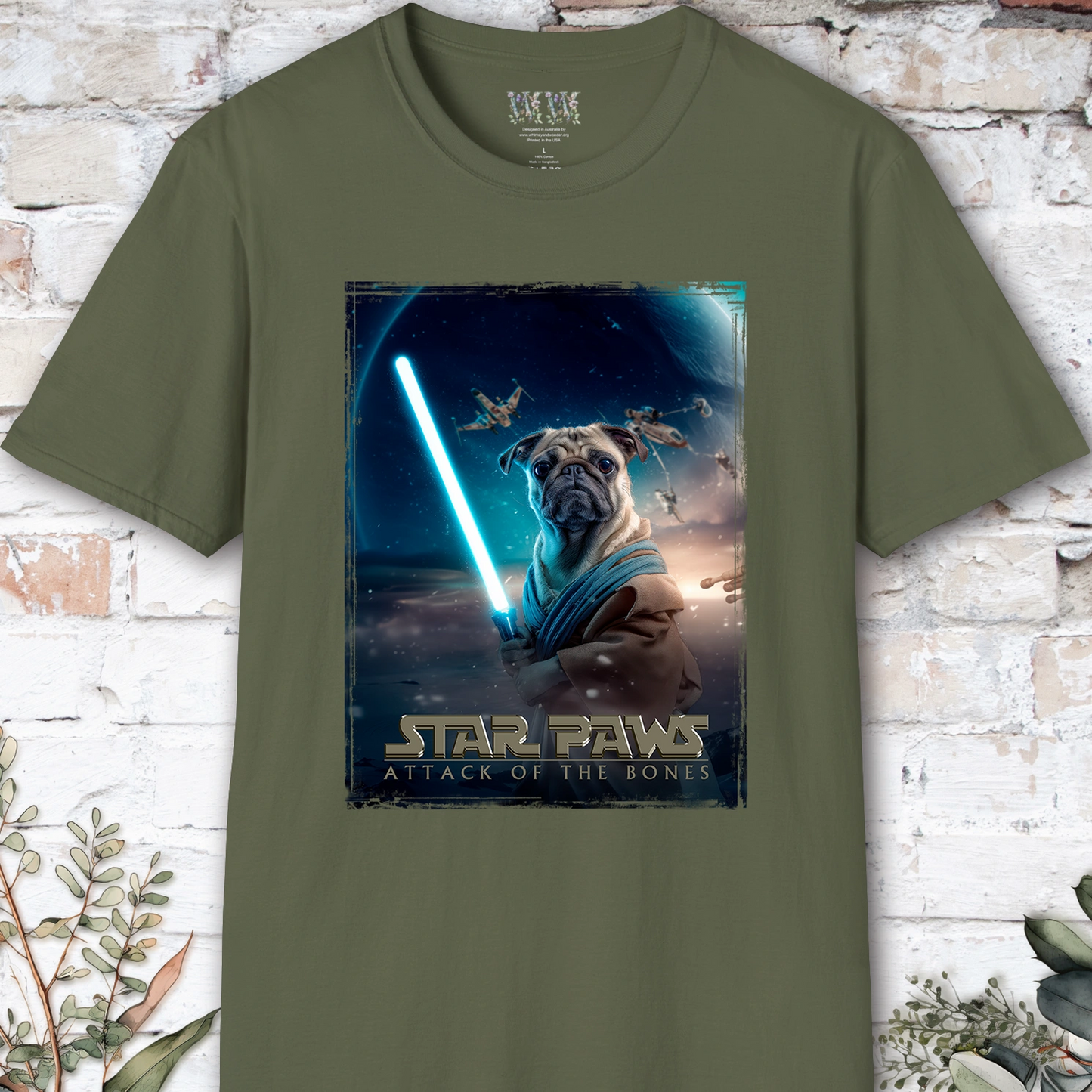 Pug #1 Star Paws Unisex T shirt