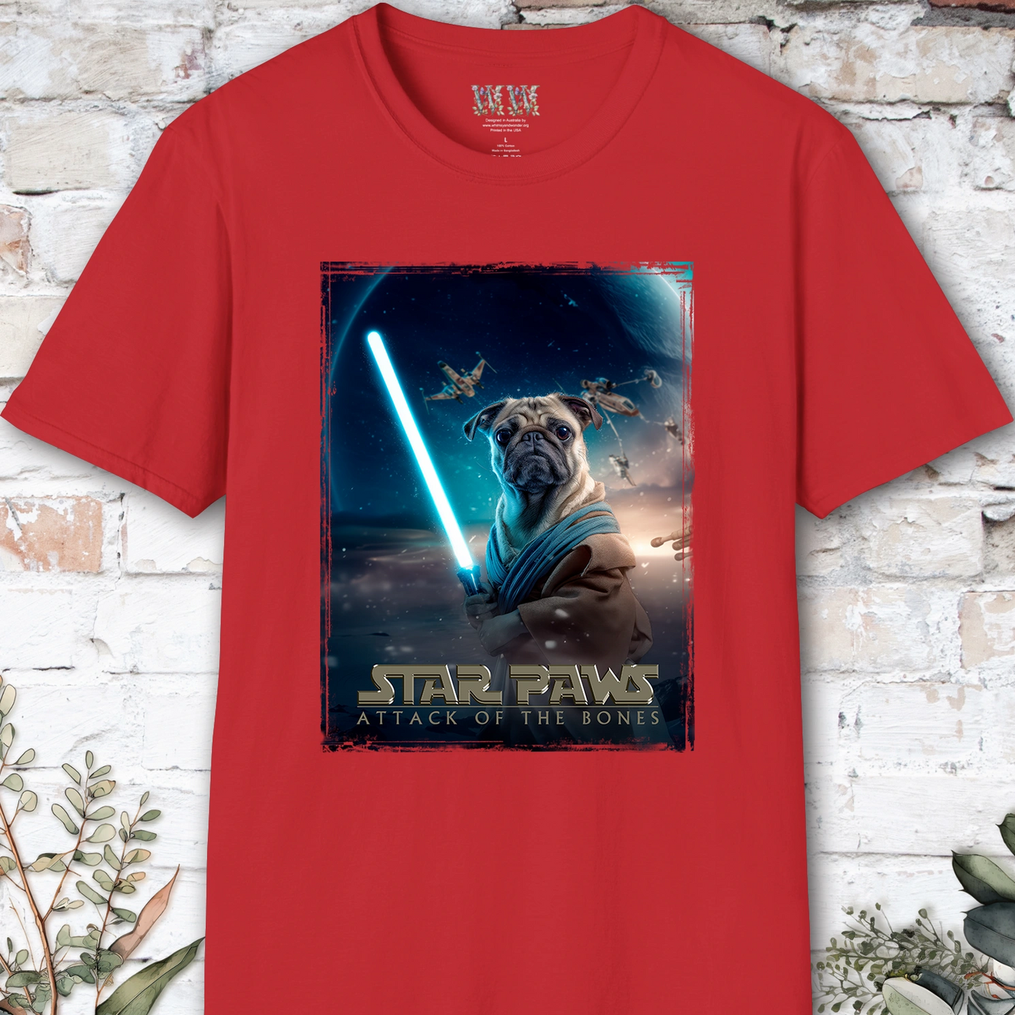Pug #1 Star Paws Unisex T shirt