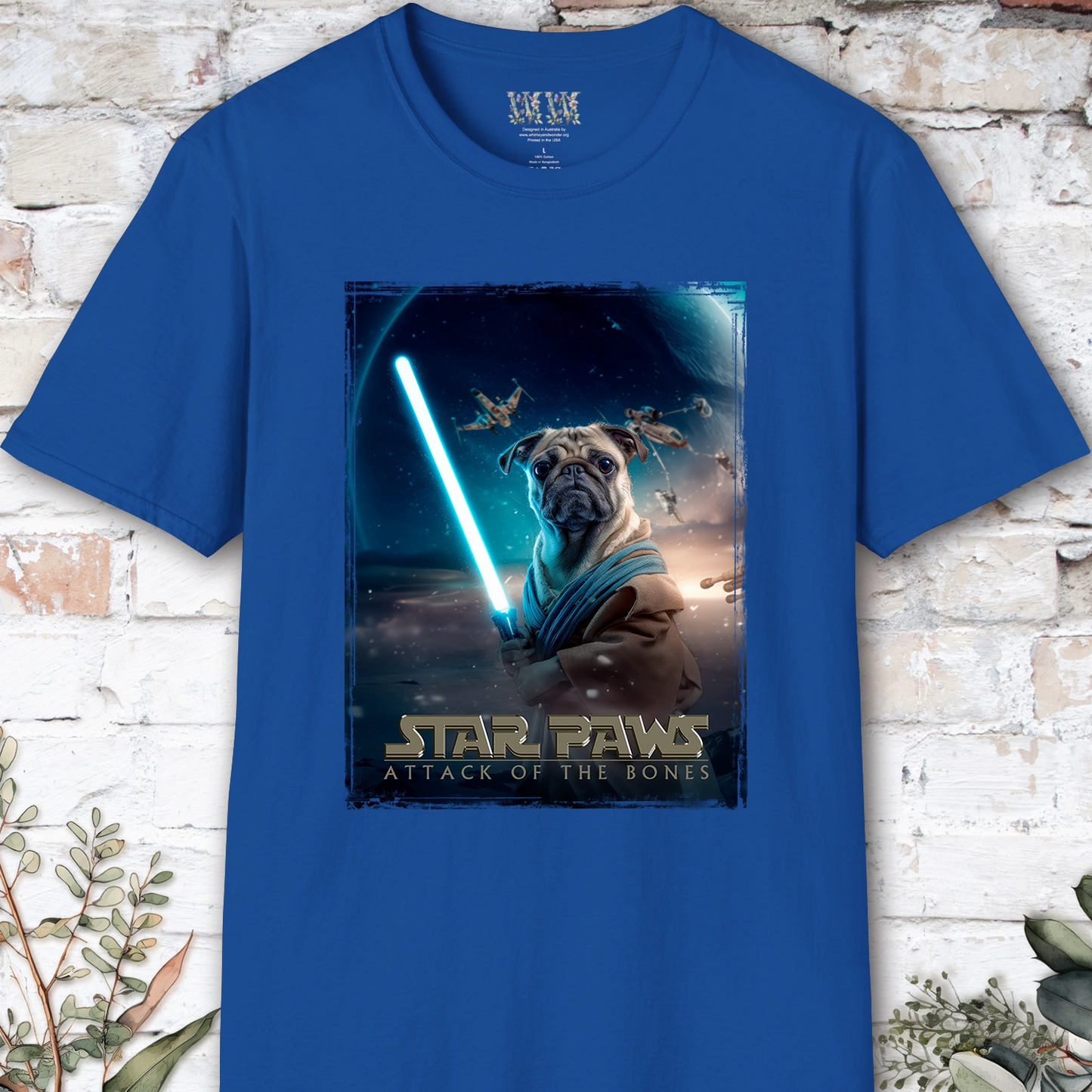 Pug #1 Star Paws Unisex T shirt