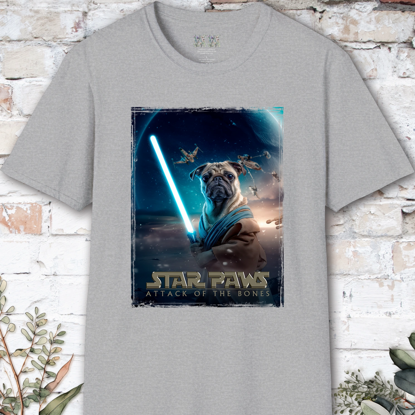 Pug #1 Star Paws Unisex T shirt
