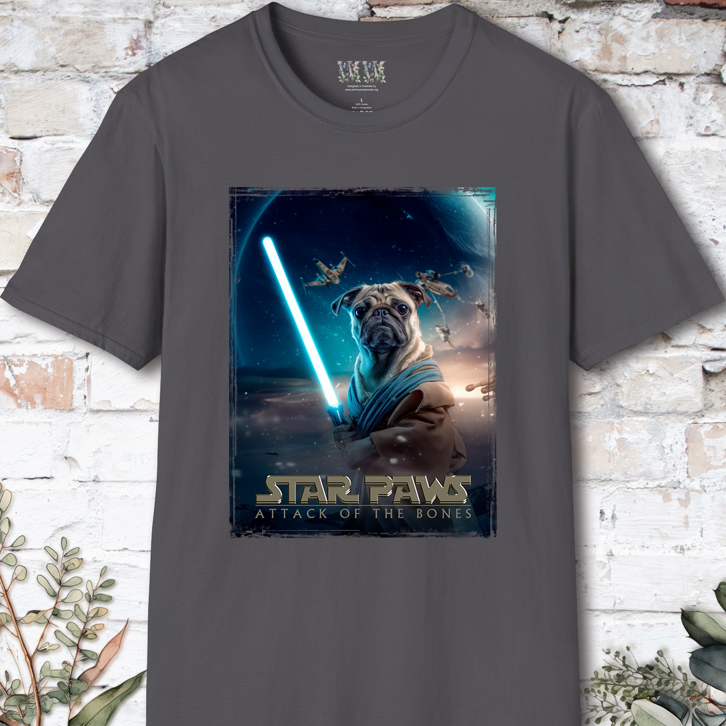 Pug #1 Star Paws Unisex T shirt