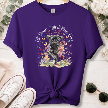Pug #2, Let your spirit run free, unisex T shirt