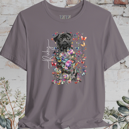 Pug #2 Floral Personalized T shirt