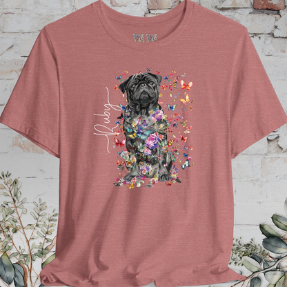Pug #2 Floral Personalized T shirt