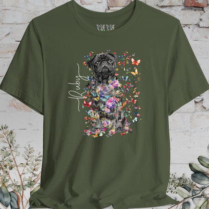 Pug #2 Floral Personalized T shirt