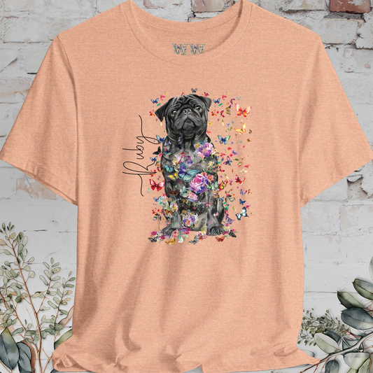 Pug #2 Floral Personalized T shirt