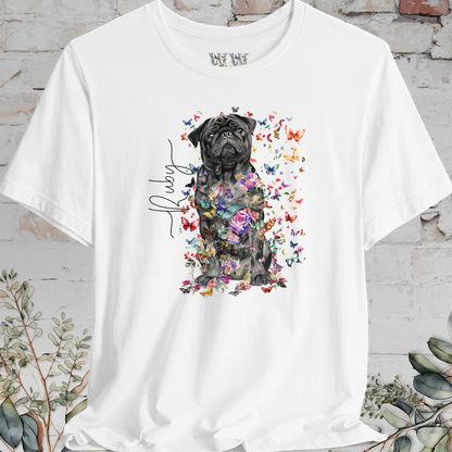 Pug #2 Floral Personalized T shirt
