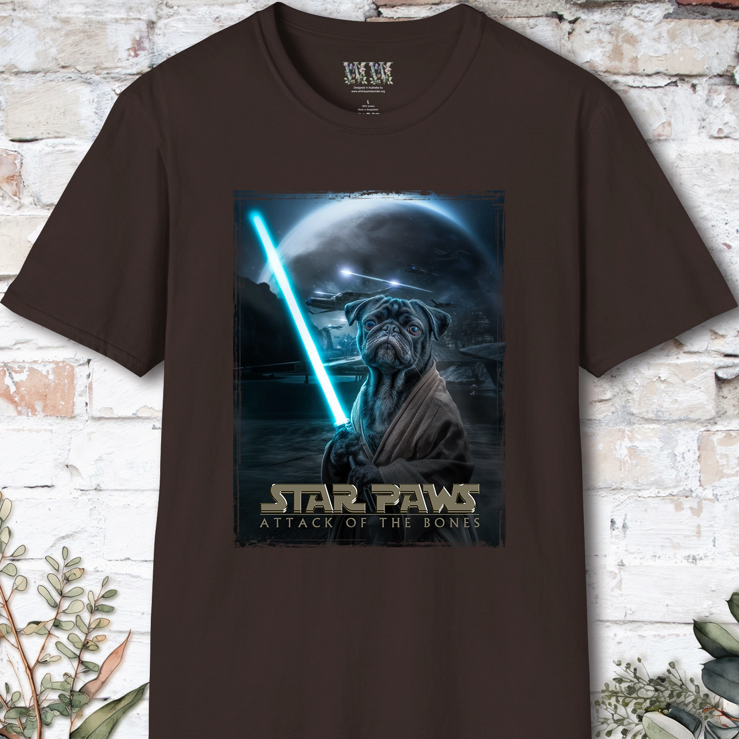Pug #2 Star Paws Unisex T shirt