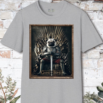 Pug Game of Bones, Unisex T shirt