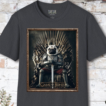 Pug Game of Bones, Unisex T shirt