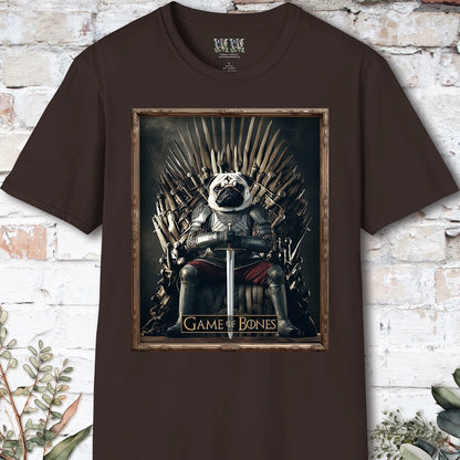 Pug Game of Bones, Unisex T shirt