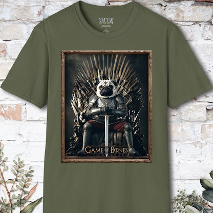 Pug Game of Bones, Unisex T shirt